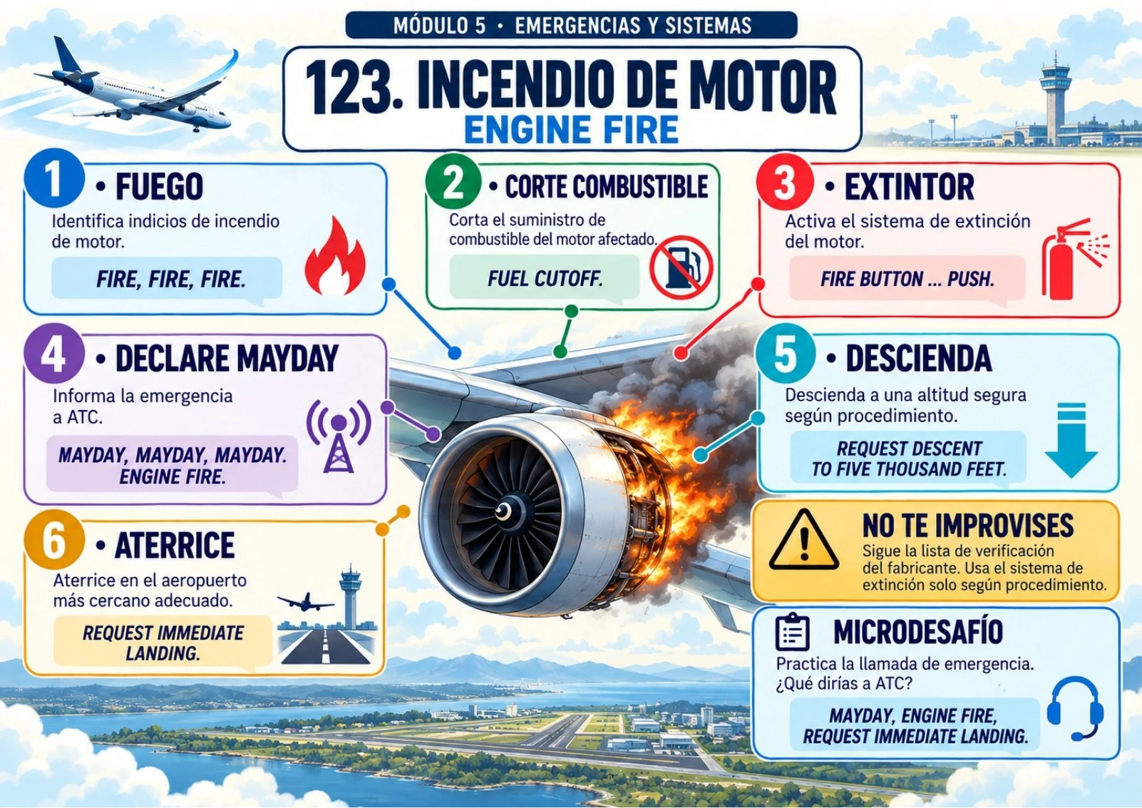 Mapa mental de Incendio de Motor y Coordinación
